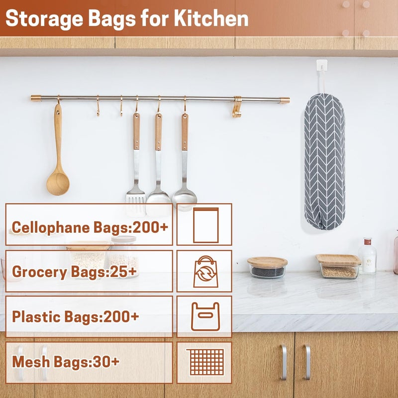 SWISSELITE 2Pcs Plastic Bag Holder, Reusable Plastic Bag Organizer Wall Mount, Large Grocery Bag Storage Dispenser, 22x9 IN - Image 4